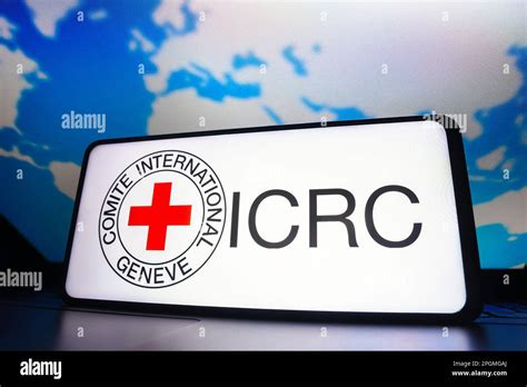 In this photo illustration, the International Committee of the Red Cross (ICRC) logo seen ...