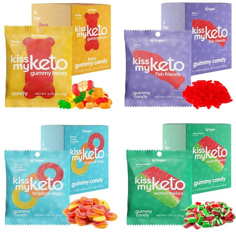 Amazon.com : Kiss My Keto Gummies Candy – Low Carb Candy Gummy, Keto Snack Pack – Healthy Candy ...