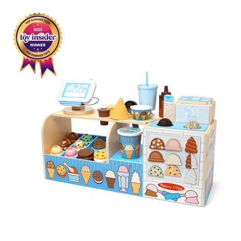 Melissa & Doug Wooden Cool Scoops Ice Creamery Play Food Toy - FSC ...