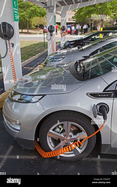 Chevrolet Volt Plug-In Electric Car at Charging Station Stock Photo - Alamy