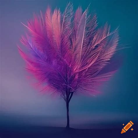 Feather tree artwork on Craiyon