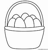 Easter Basket With Eggs  Coloring Page sketch template
