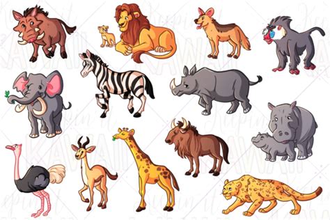 African Animals Clip Art Graphic by Keepinitkawaiidesign · Creative Fabrica