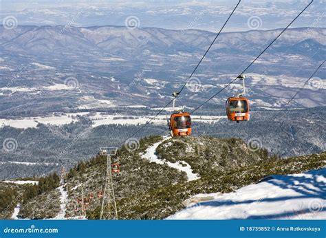 Cable Car Ski Lift Over Mountain Landscape Stock Photo - Image of mountain, borovets: 18735852