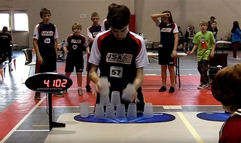 Kid With Incredibly Quick Hands Sets the World Record for Cup Stacking