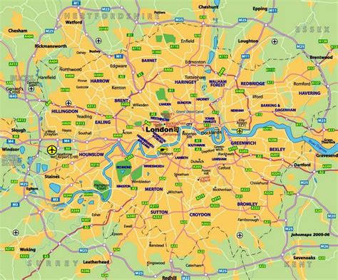 Map Of London To Print - Map of world