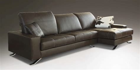 Sofa with peninsula, in polyurethane and leather, adjustable | IDFdesign