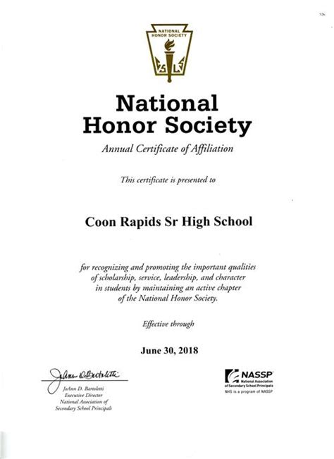 Njhs Certificate Template