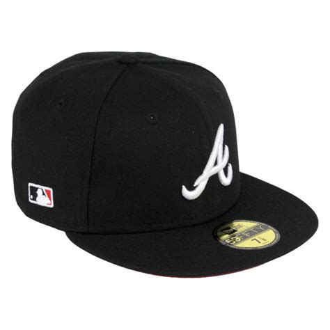 Atlanta Braves Black Side Batty Red UV 59FIFTY Fitted Hat