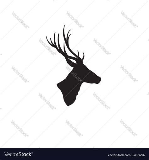 Deer head silhouette wild animal reindeer profile Vector Image