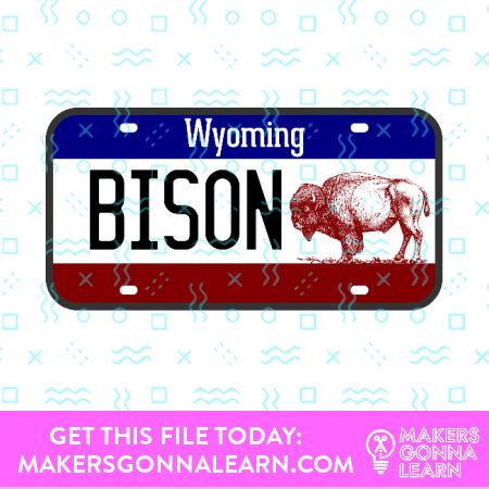 License Plate - Wyoming - Makers Gonna Learn