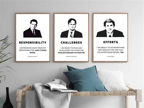 The Office TV Show Quotes Print Set 3 Piece Wall Art the - Etsy