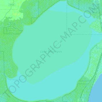 Lake Maurepas topographic map, elevation, relief