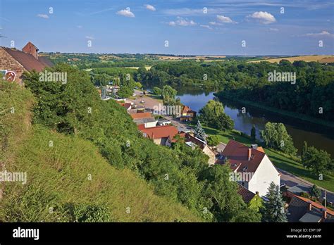 Castle Wettin with Saale River, Saxony-Anhalt, Germany Stock Photo - Alamy