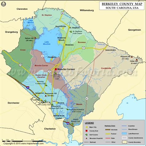 Berkeley County Map, South Carolina