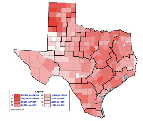 Map of Texas Cattle Population by Texas County - t2 Ranches