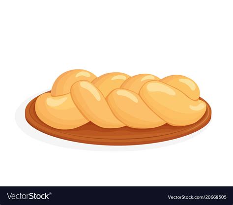 Braided bread challah Royalty Free Vector Image