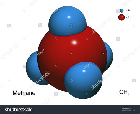 Isolated 3d Model Of A Molecule Of Methane On A White Background Stock ...