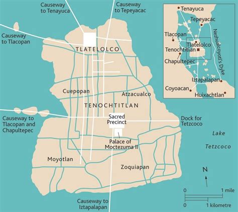 Map of the Mexica/Aztec capital city, Tenochtitlan © Trustees of the ...