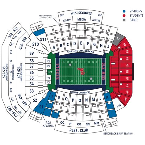 Football Tickets - Ole Miss Athletics Stadium map | Football ticket ...