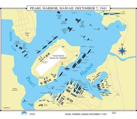 #055 Pearl Harbor, Hawaii: December 7, 1941 - The Map Shop