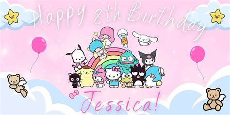 Banner Sign, Birthday Banner Sign, KAWAII Character, Cute Bunny ...