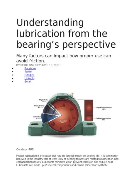 Understanding Lubrication from the Bearing's Perspective: A ...