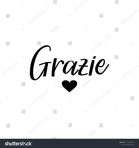 Thank You Lettering Card Translation Italian Stock Vector (Royalty Free) 1195369774 | Shutterstock