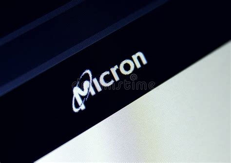 Micron semiconductor logo editorial image. Illustration of screen ...