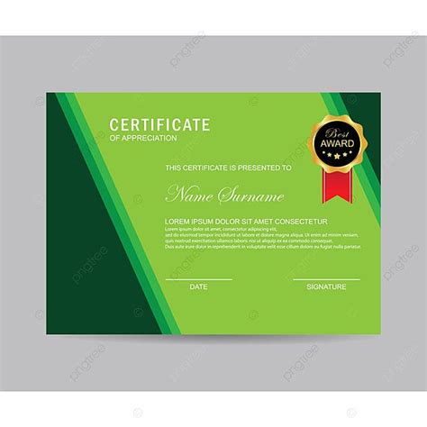 Certificate Modern Design Vector Art PNG, Modern Green Certificate ...