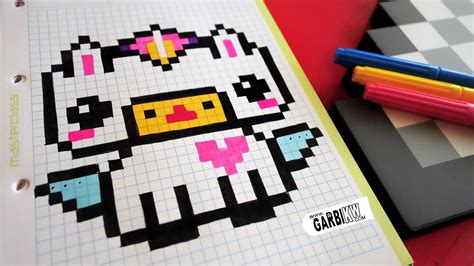 Handmade Pixel Art - How To Draw Kawaii Unicorn #pixelart - YouTube