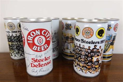 Lot of 6 Collectible Iron City Beer Pittsburgh Steelers Empty Beer Cans - GC5 Auctions