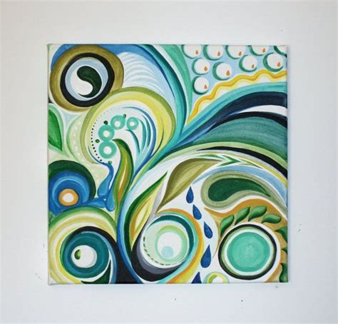 12" x 12" Original Abstract Acrylic Swirl Painting | Abstract, Abstract art painting, Diy canvas art