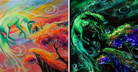 My Glow In The Dark Paintings Tell Their Hidden Secrets Only In The ...