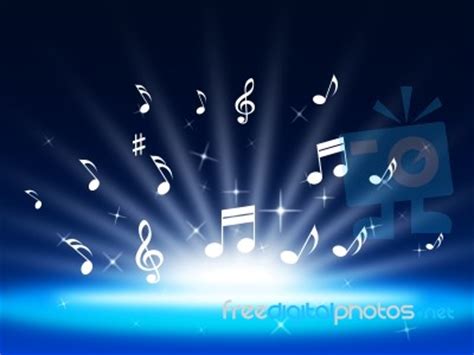 Blue Music Background Means Instruments And Soundwaves Stock Image - Royalty Free Image ID 100280862