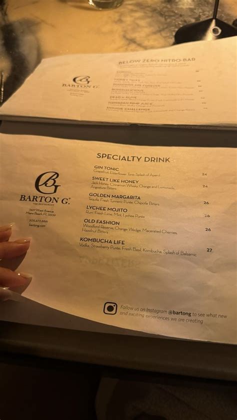 Menu - Barton G