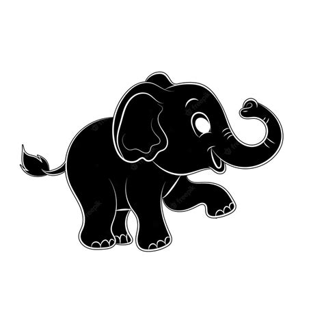 Premium Vector | Elephant coloring page for kids hand drawn elephant ...