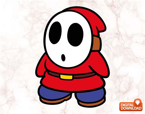 Shy Guy Super Mario SVG DXF PNG Digital Instant Download File - Etsy Australia