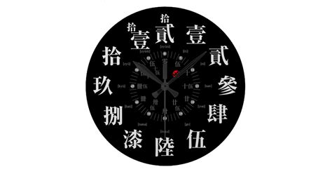 Japan old kanji style [black face] large clock | Zazzle