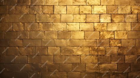 Premium AI Image | Texture of old golden brick wall Generation AI