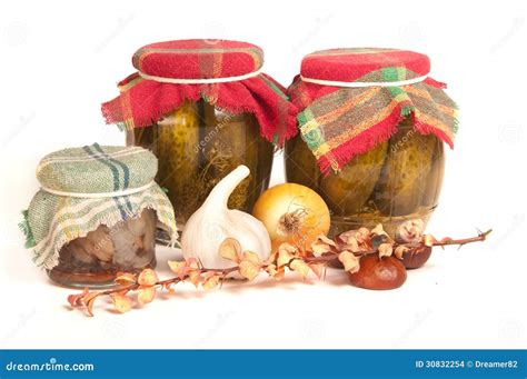 Jars of Preserves Isolated on White Stock Photo - Image of autumn ...