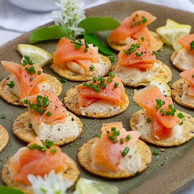 Smoked Salmon Canapes with Miso Cream Cheese - Plates by Nat