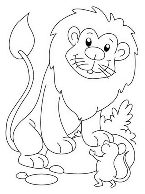 The Lion And Mouse Coloring Pages Coloring Pages