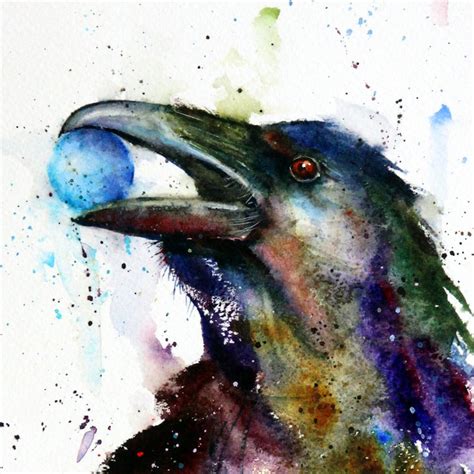 RAVEN Watercolor Print Raven Art Bird Art Raven Painting - Etsy