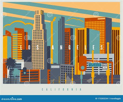 Downtown Los Angeles Financial District Cartoon Vector | CartoonDealer ...