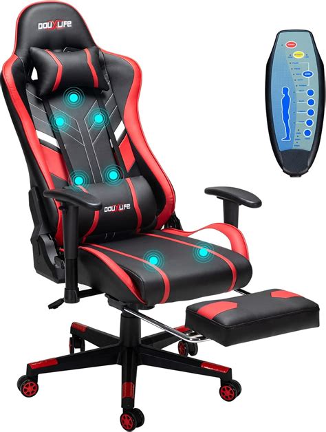 Douxlife 7-Point Massage Gaming Chair, Adjustable Seat Height Ergonomic ...