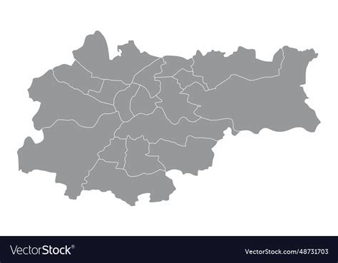 Krakow city administrative map Royalty Free Vector Image