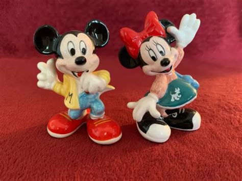 DISNEY MICKEY AND Minnie Mouse 50s Sock Hop Dancing Ceramic Figure Figurines $32.99 - PicClick
