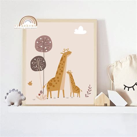 Giraffe Nursery Print Baby Giraffe Print Safari Nursery Wall - Etsy