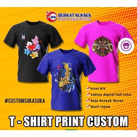 Jual Baju Custom Dtf /tshirt dtf/ sablon baju full color/sablon baju ...